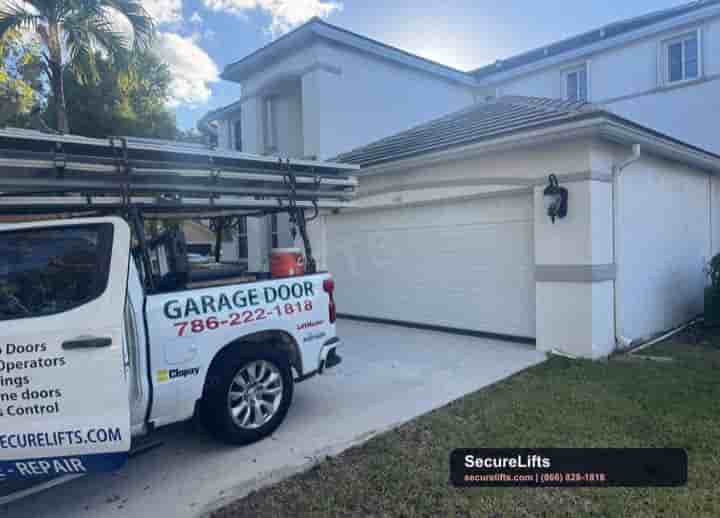 SecureLifts garage door service van in South Florida