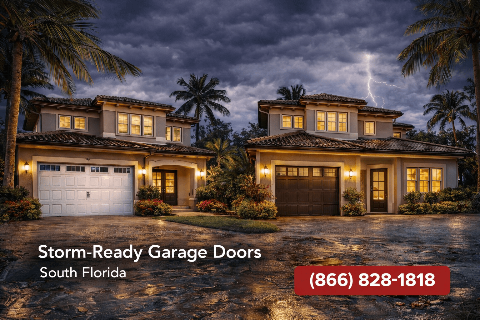 Wind-rated garage doors installed by SecureLifts in South Florida built for stronger storm pressure resistance and residential protection